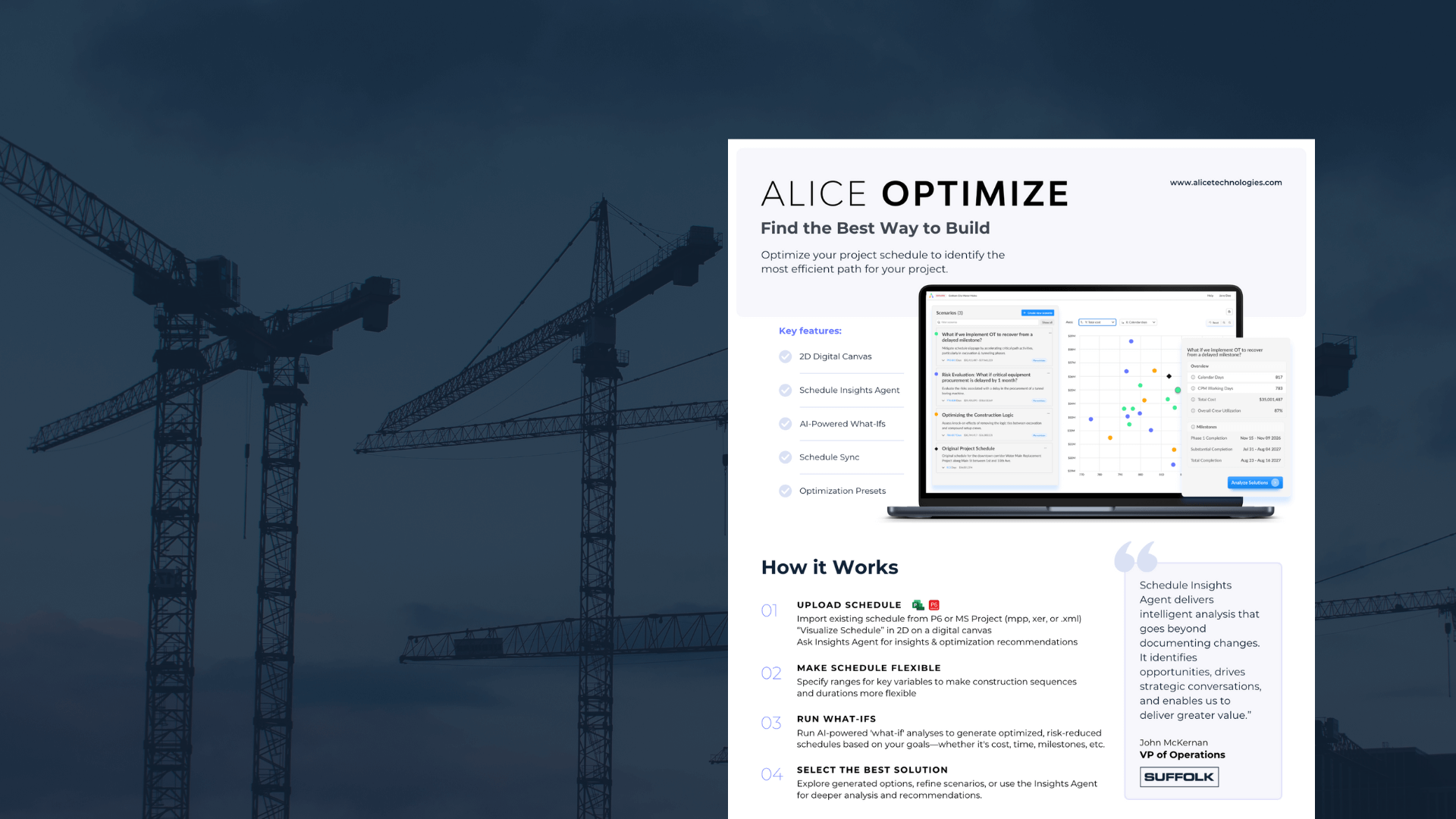 ALICE Technologies interface screenshot