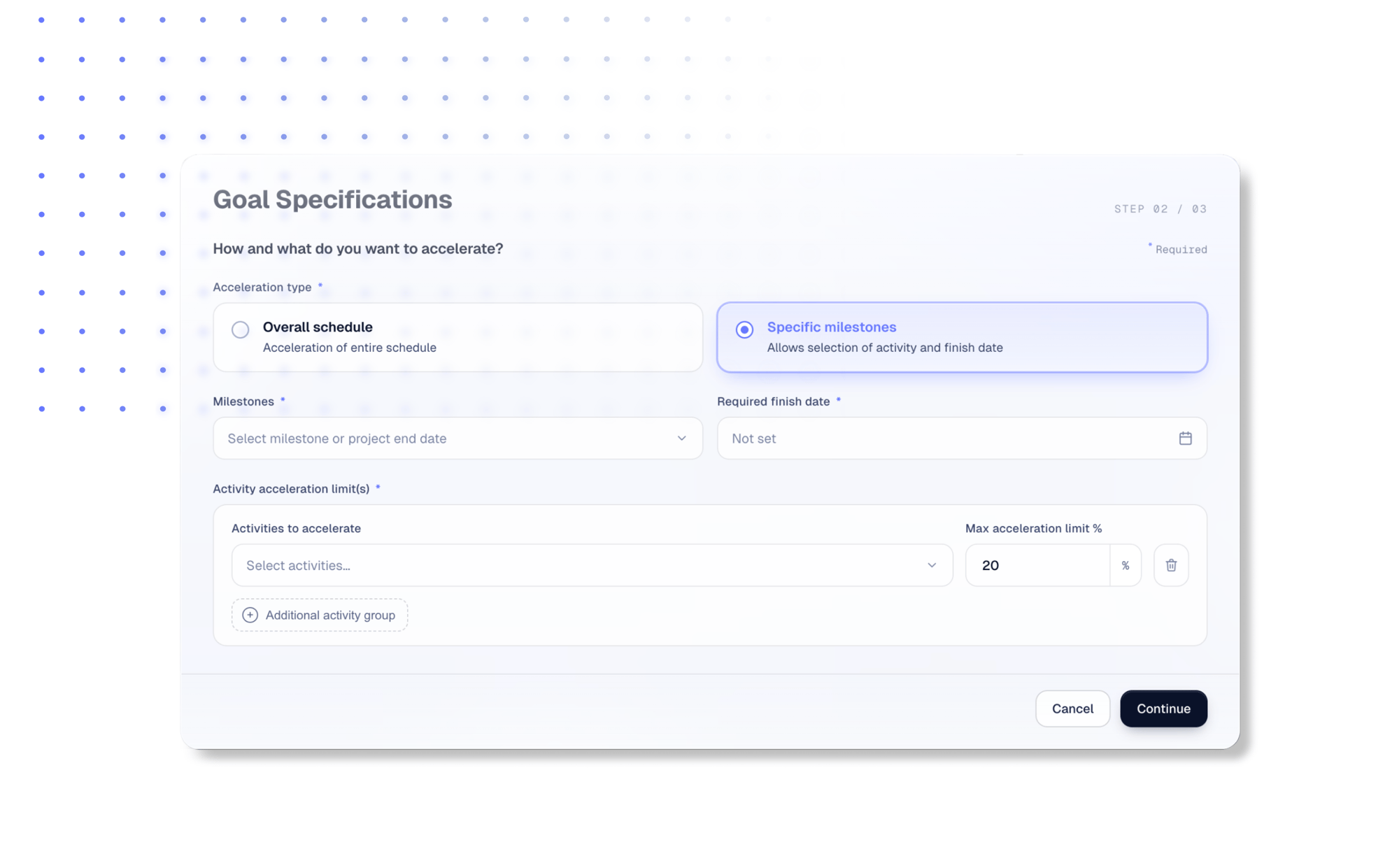 Schedule acceleration